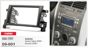 Переходная Рамка для SUZUKI Grand Vitara, Escudo 2005+ 2DIN черный цвет Carav 09-001