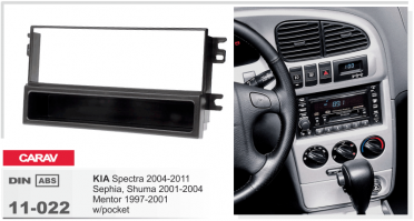 Переходная Рамка для KIA Spectra 2004-2011, Sephia, Shuma 2001-2004, Mentor 1997-2001 1DIN Carav 11-022