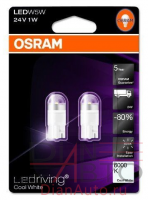 Светодиодная лампа Osram W5W 6000K 24V 2шт.
